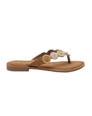 Loua toe slippers rounds Beige