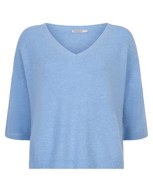 Sweater oversized V-neck Blauw