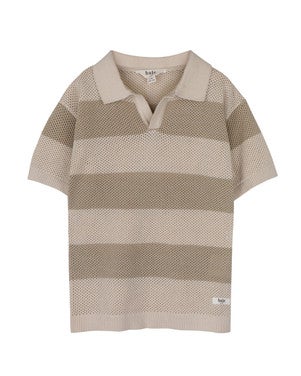 Sev Striped Polo Beige