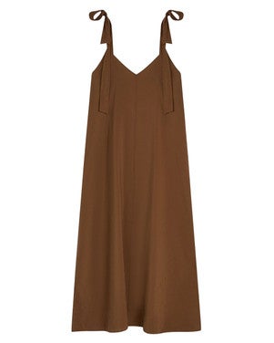 CLARA maxi dress with tie closure Bruin 1