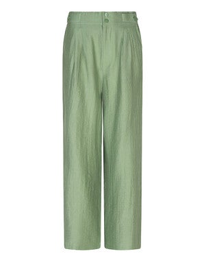 Trousers wide light crinkle Groen