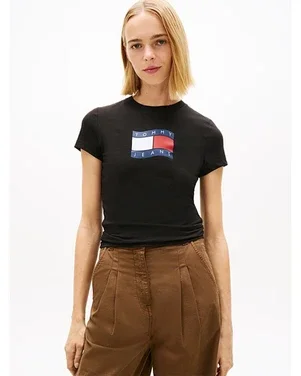 TJW SLIM WAVY FLAG T T-SHIRTS Donker Blauw