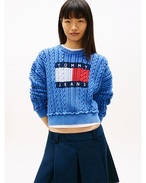 TJW GMD CABLE FLAG S SWEATERS Blauw