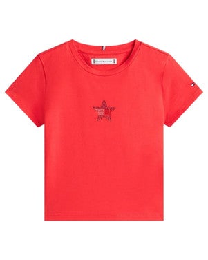 STAR FLAG TEE SS,T-SHIRT Rood