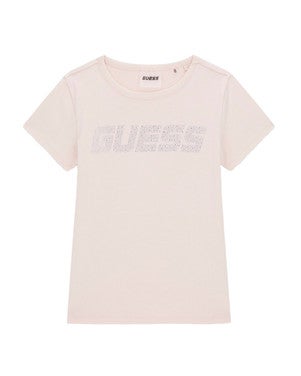 Logo T-Shirt Minime Strass Roze