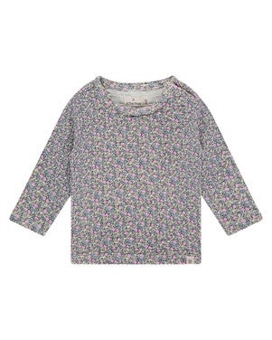 baby t-shirt long sleeve blues little roses Multi