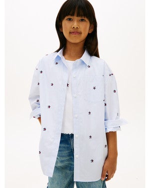 STRIPED STAR SHIRT Licht Blauw