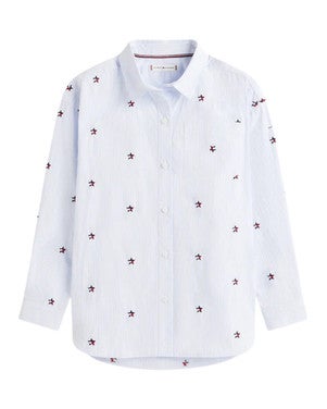 STRIPED STAR SHIRT Licht Blauw
