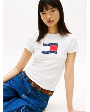 TJW SLIM WAVY FLAG T T-SHIRTS Ecru