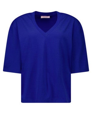Fiore vneck t-shirt Blauw