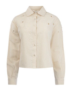 Nanou Seersucker with Pearls Beige