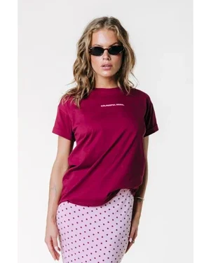 Uni Logo Boxy T-shirt Bordeaux