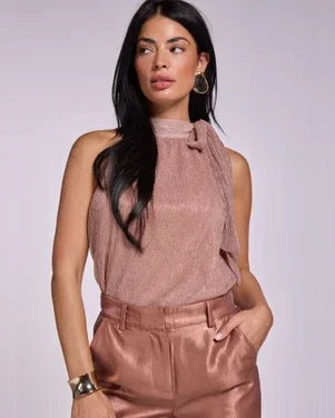 Top Tamika Plisse Bruin 1