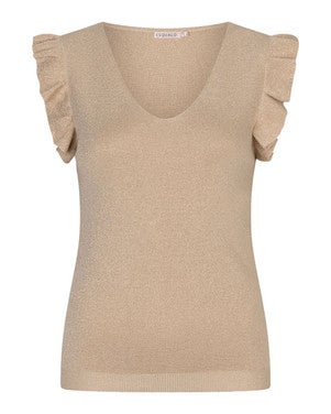 Top ruffle sleeve Beige