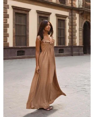 Dress Domena Glitter Bruin 1