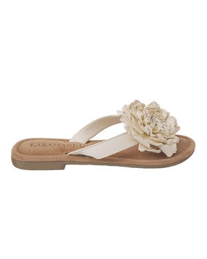 ladies flower slippers uni color Off White