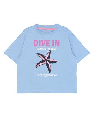 Tinsley SS Tee Seastar Licht Blauw