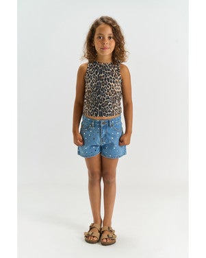 Romina Regular Fit Denim Shorts Mirrors Licht Blauw