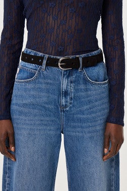 Cut it Out Heart Belt Suede Zwart 1