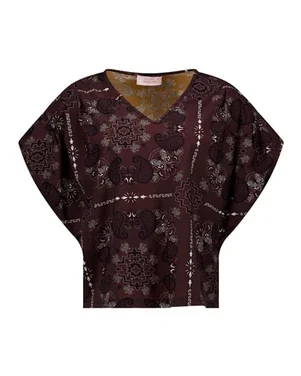 Renske paisley vneck top Bruin 1