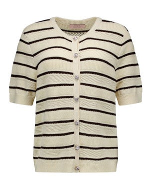 Yara stripe cardigan Ecru