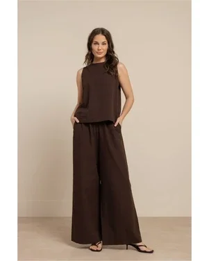 Gilian linen top Bruin 1