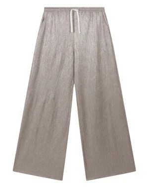 ladies knitted shiny pants Zilver