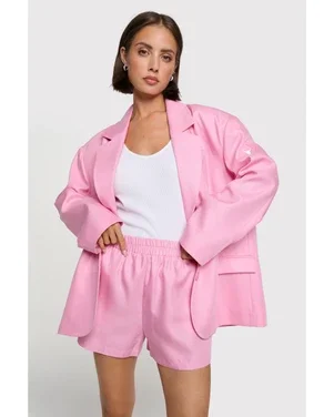 ladies woven rich shorts Roze