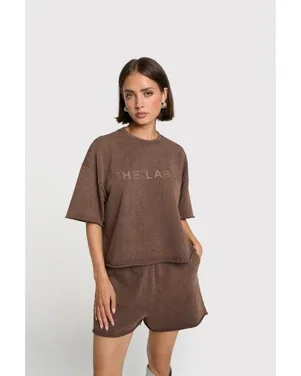 ladies knitted the label summer T-shirt Bruin 1