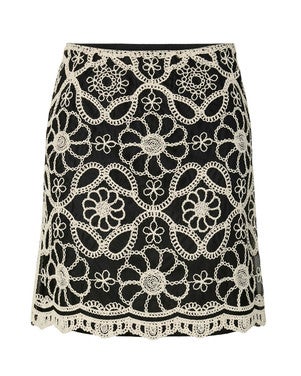 YASCILIA HW CROCHET SKIRT - FEST Zwart 1