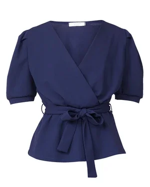 NASA-T Wrap Tops Donker Blauw