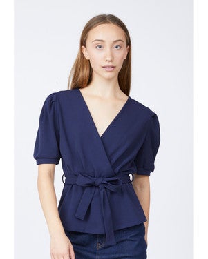 NASA-T Wrap Tops Donker Blauw
