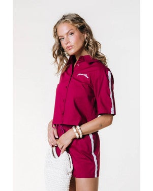 Miggy Cropped Blouse Bordeaux