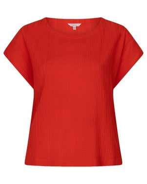 Top fancy crinkle Rood