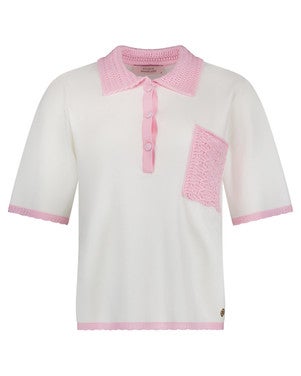 Jemy crochet polo Off White
