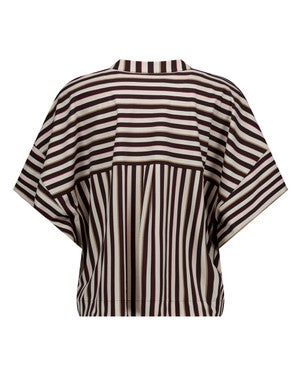 Laureen stripe blouse Bruin 1
