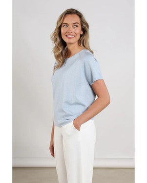 Anita Top Glitter Lurex Licht Blauw