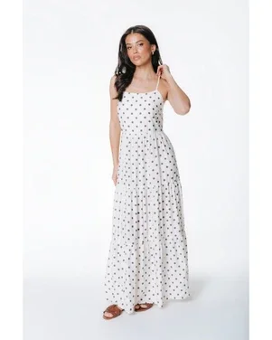 Fenna Polk a Dot Spaghetti Dress Off White