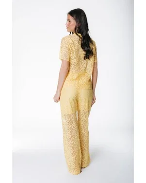 Melody Lace Pants Geel