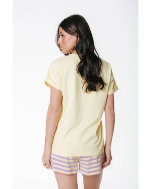 Uni Logo Boxy Tee Geel