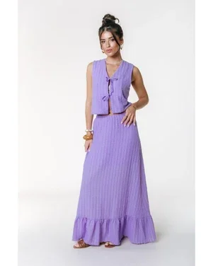 Yui Structure Maxi Skirt Paars