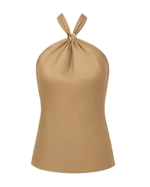 Ribe Halter Top Beige