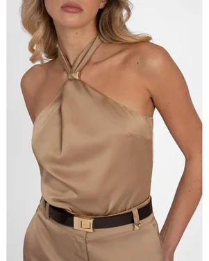 Ribe Halter Top Beige