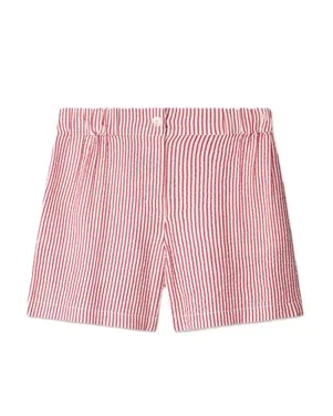 SHORTS - Seersucker Red White Rood