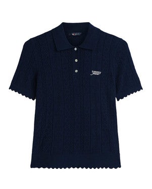TJW POINTELLE POLO S Donker Blauw