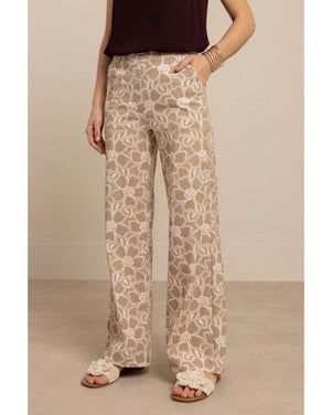 Marilon broderie trousers Bruin 1