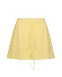 Zena broderie shorts Geel
