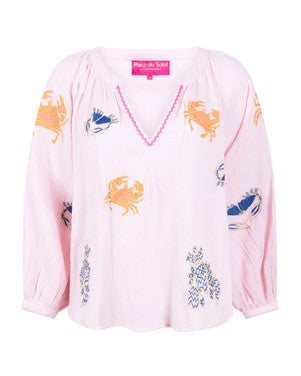 Rosa Mix Colored Crab Blouse Roze