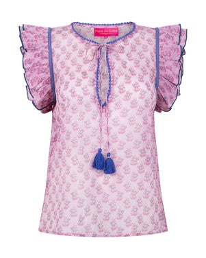 Small Rosa Flower Chiffon Blouse Print