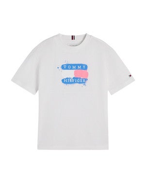 TOMMY FLAG GRAFFITI T-SHIRT Wit 1